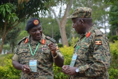 CDF GEN KATUMBA WAMALA CHATTING WITH BRIG TIMOTHY SABITI DURING 10TH AGM 2016